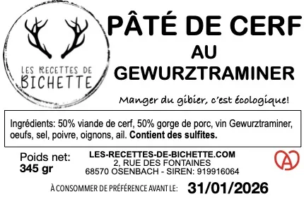Pâté de cerf, de biche, de daim et de chamois