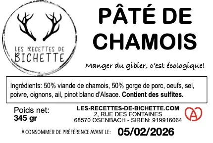 Pâté de cerf, de biche, de daim et de chamois