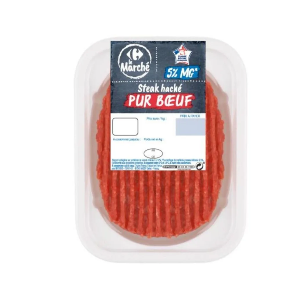Steak hache et viande hachee pur boeuf 5% mg