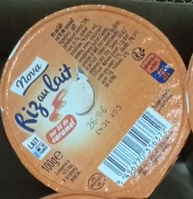 Riz au lait sur lit de caramel 100g nova