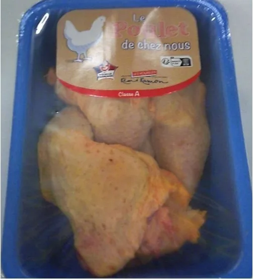 Cuisse de poulet jaune avec portion de dos