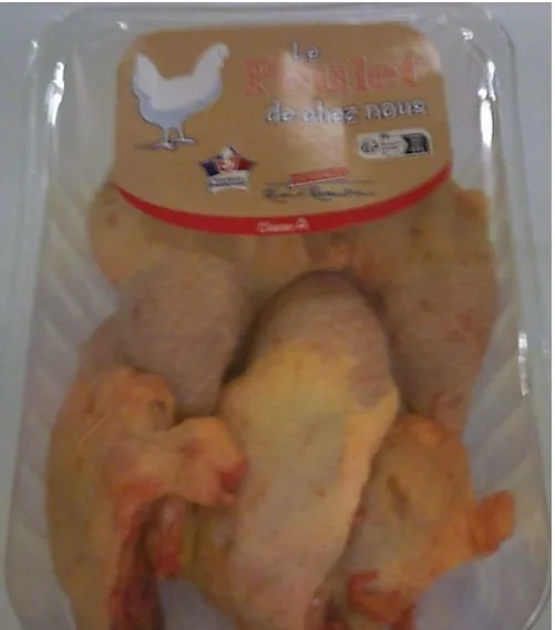 Cuisse de poulet jaune avec portion de dos