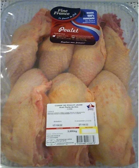 Cuisse de poulet jaune avec portion de dos
