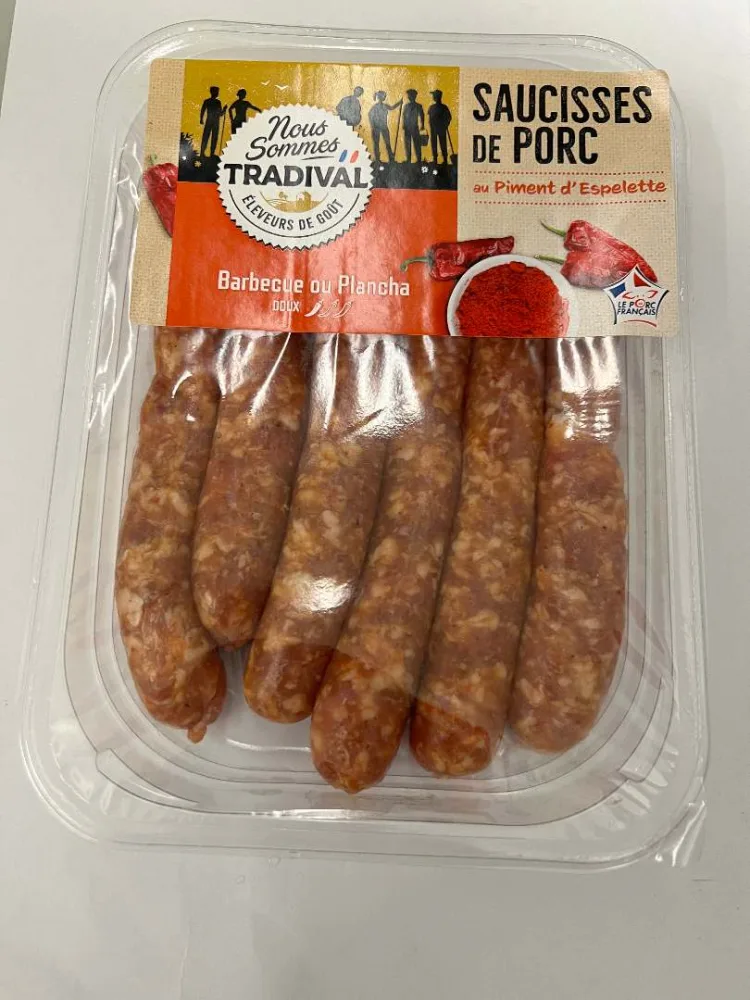Saucisse au piment d'espelette et saucisse au thym citron