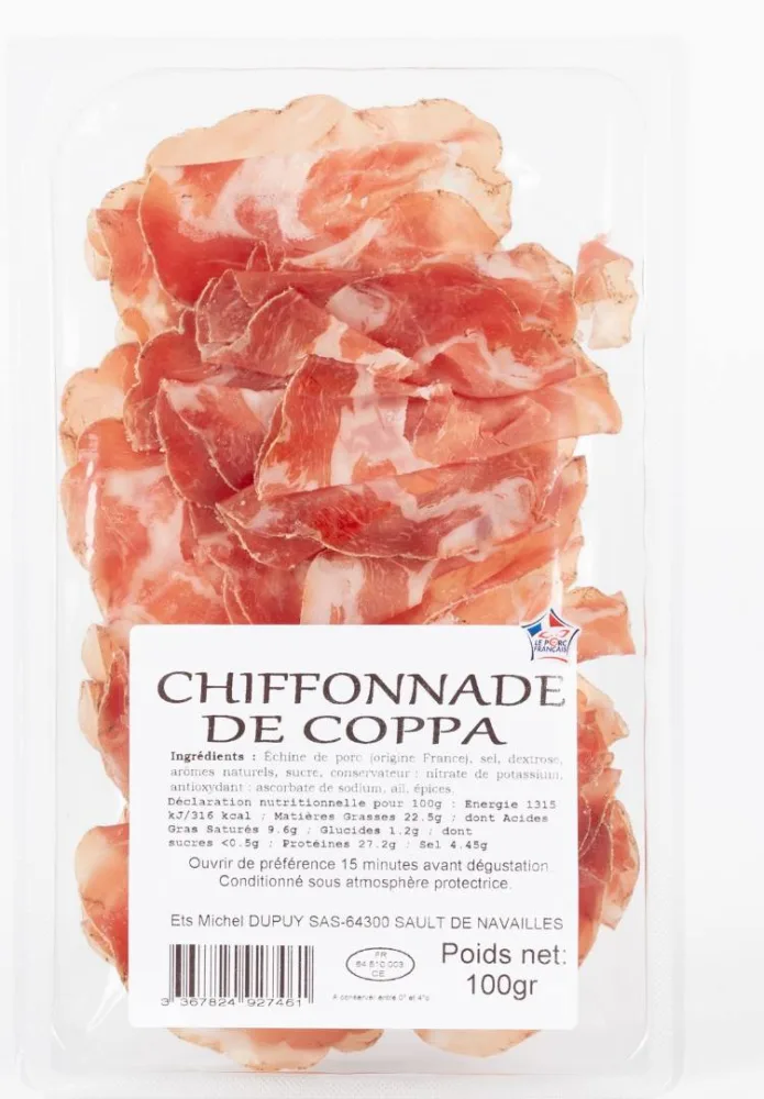 Chiffonnade de coppa