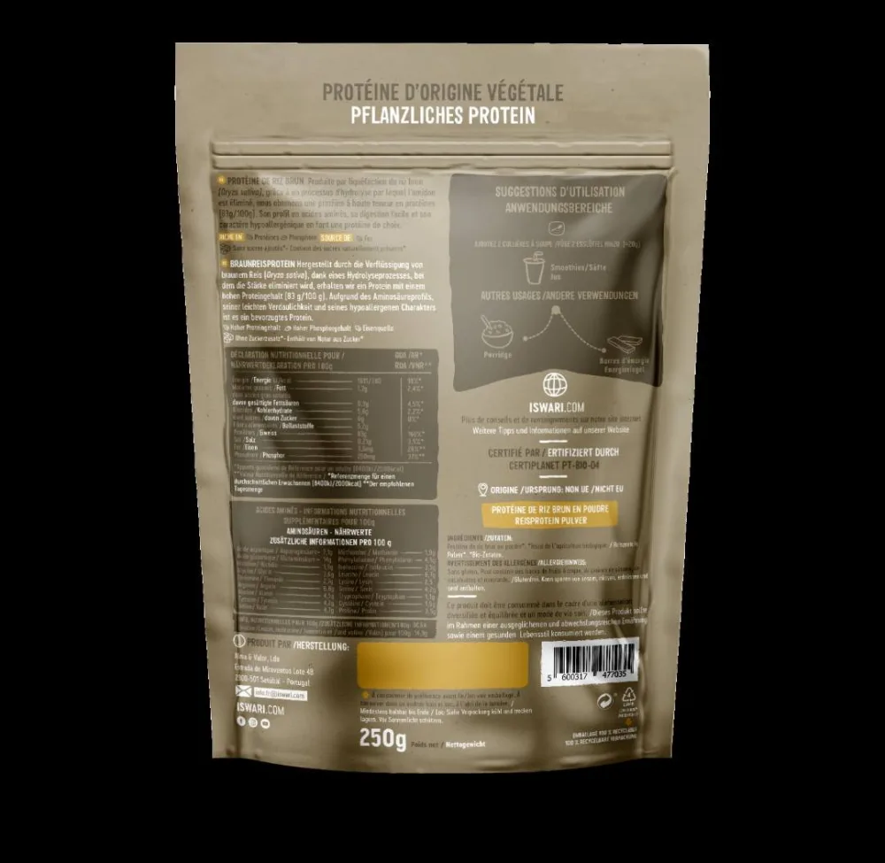 Proteine de riz bio 250g