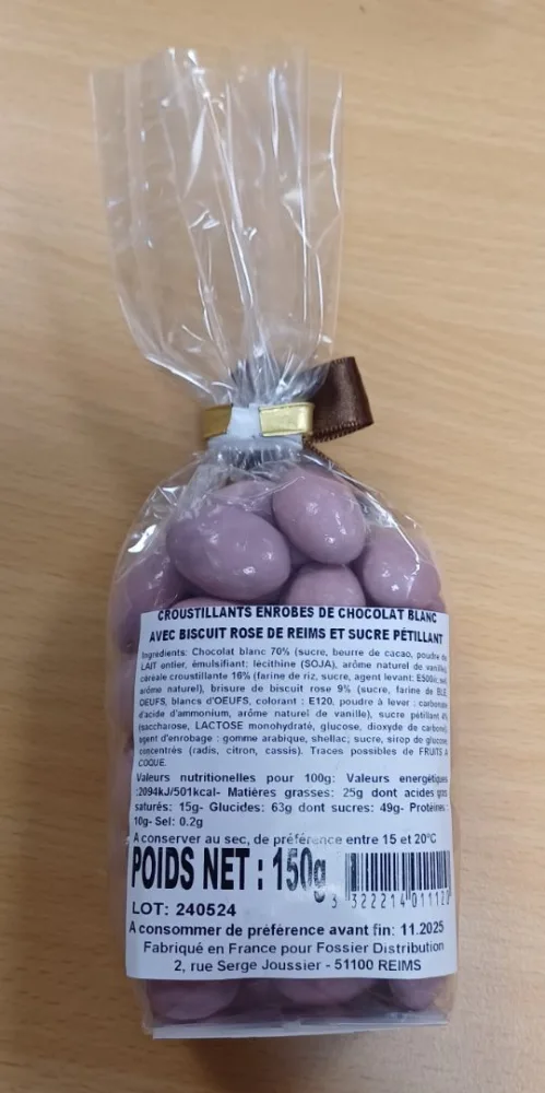 Croustillants céréales pétillants au biscuit rose de reims