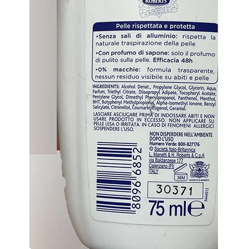 Deodorant spray