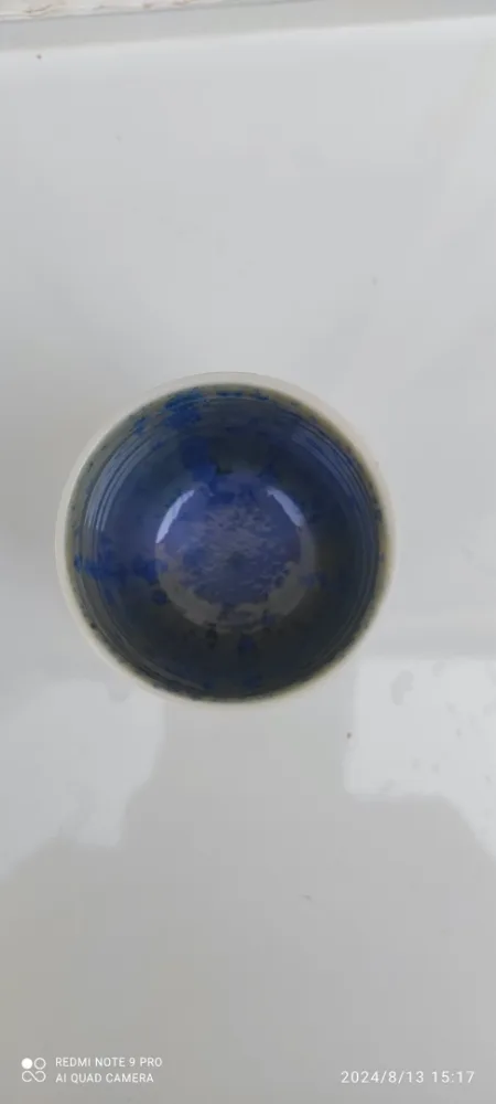 Tasse porcelaine émaillée bleu