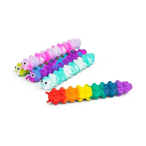 Light up suction push popper caterpillar