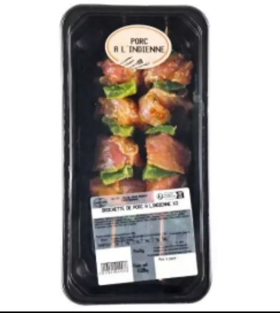 Brochettes de porc marinée curry