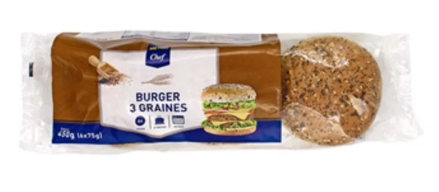 Burger 3 graines 6x75g metro chef