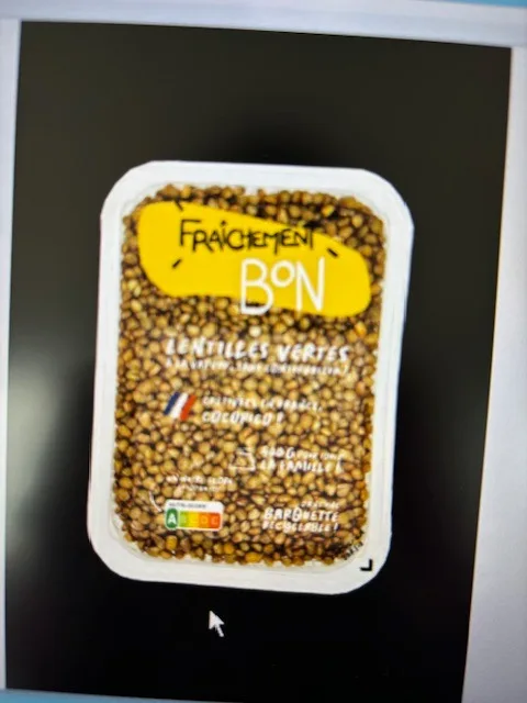 Lentilles verte et pomme de terre sans peau
