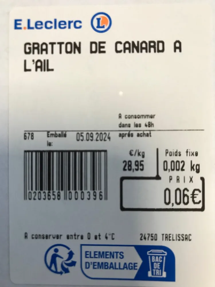 Grattons de canard à l'ail