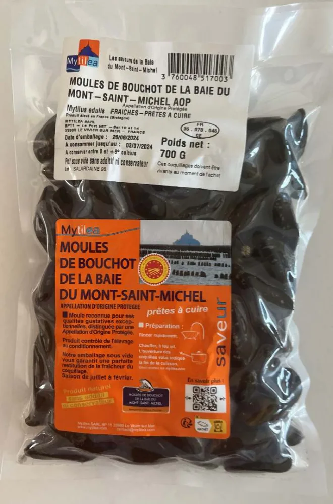 Moules de bouchot de la baie du mt st michel aop
