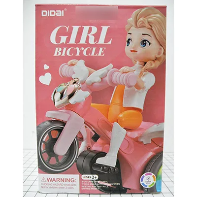 Toy doll on tricycle
