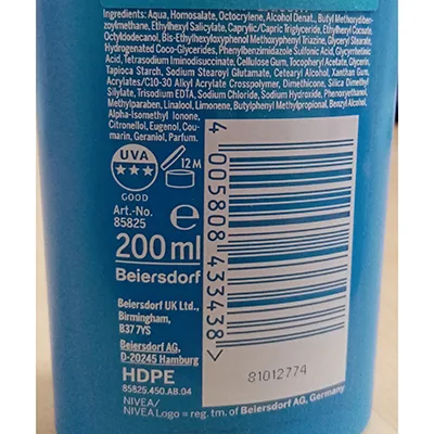 Sunscreen milk