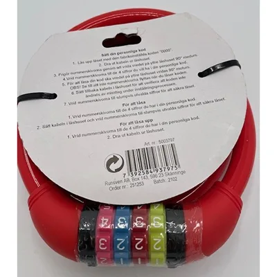 Bicycle cable lock