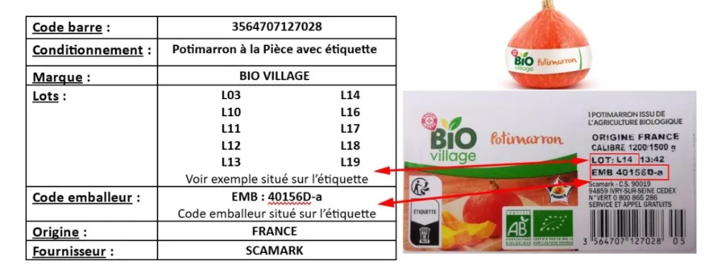 Potimarron issu de l'agriculture biologique commercialisé a la piece - origine : france