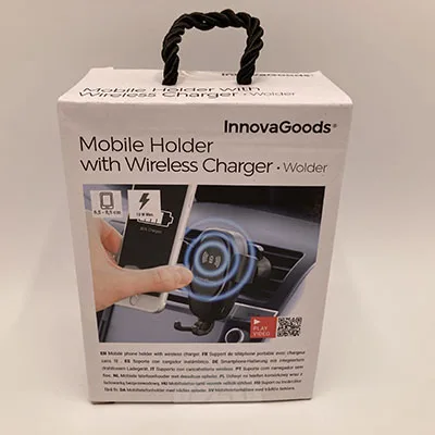 Mobile phone holder with wireless charger