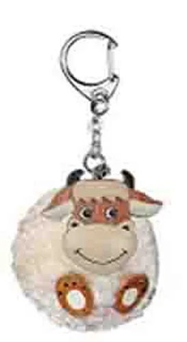 Porte-clé pompon représentant une tête d'animal