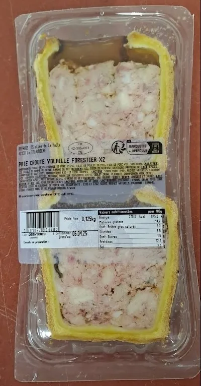 Pate croute de volaille forestier