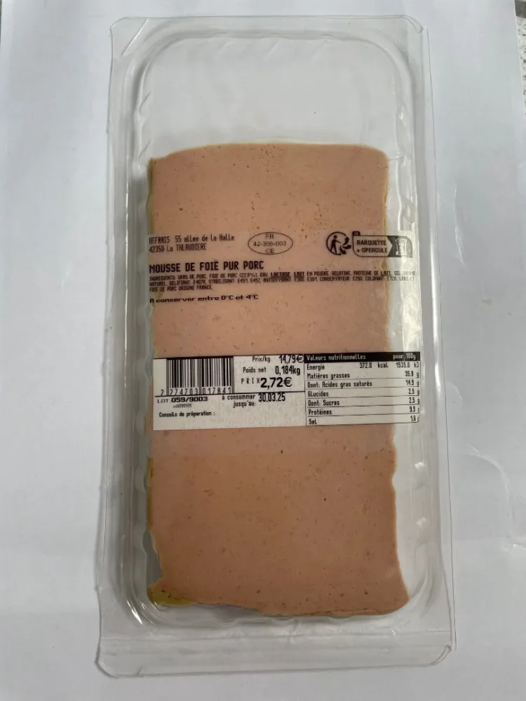 Mousse de foie pur porc