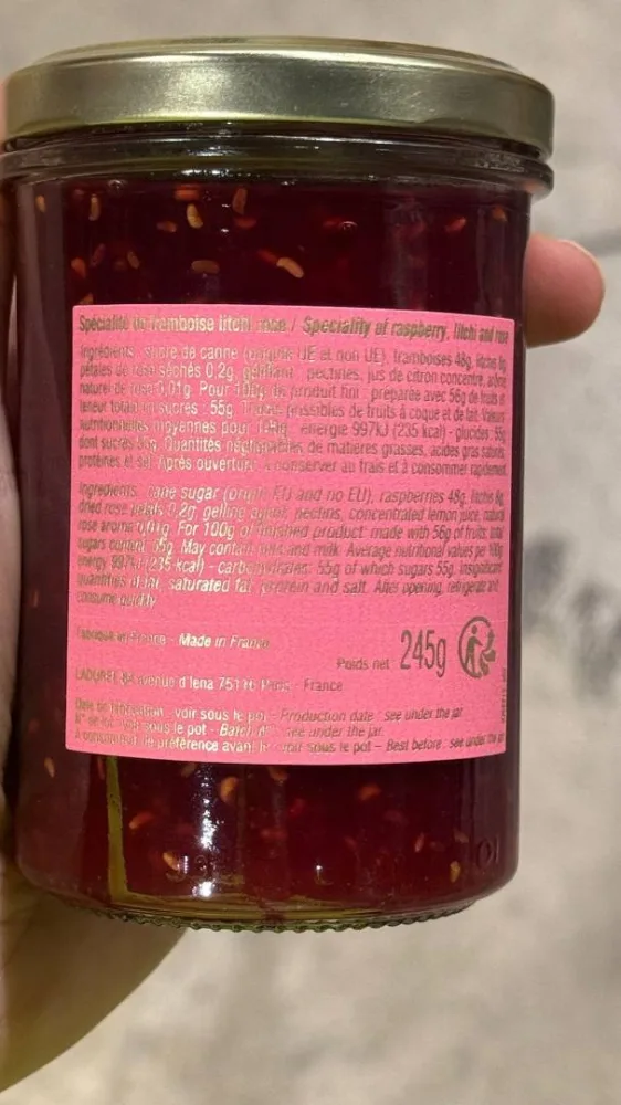 Spécialité de framboise lichi rose