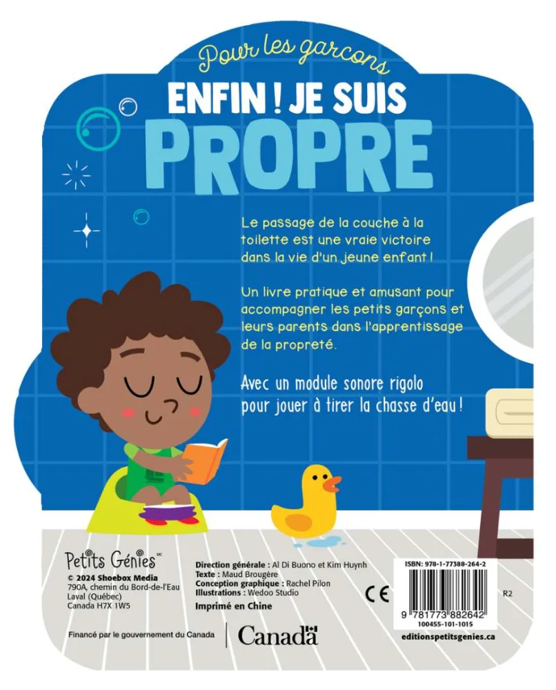 2 livres pour enfant portant le titre enfin, je suis propre pour les garçons / pour les filles