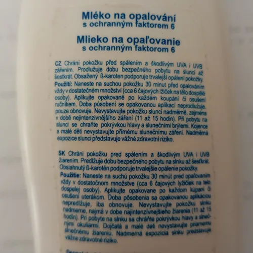 Sunscreen milk