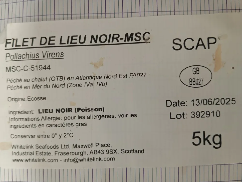Filet de lieu noir