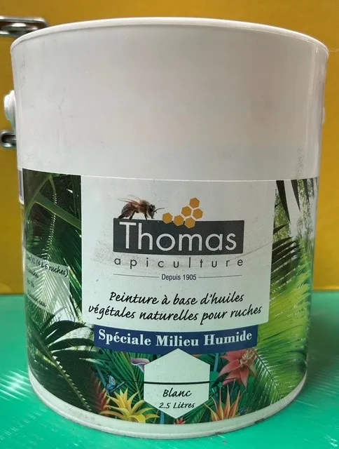 Peinture à base d'huiles végétales naturelles pour ruches - spéciale milieux humides - blanc