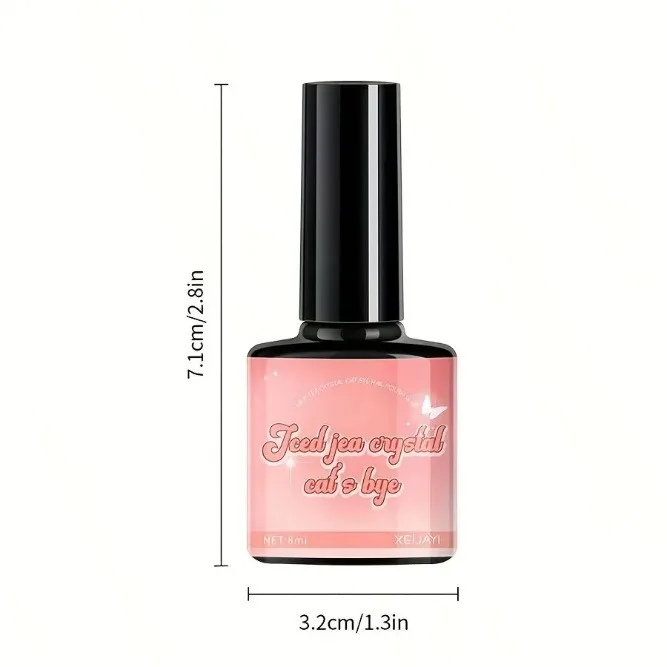 Vernis gel oeil de chat 8ml - formule scintillante sans aimant, vernis à ongles sans alcool pour salon & manucure maison
