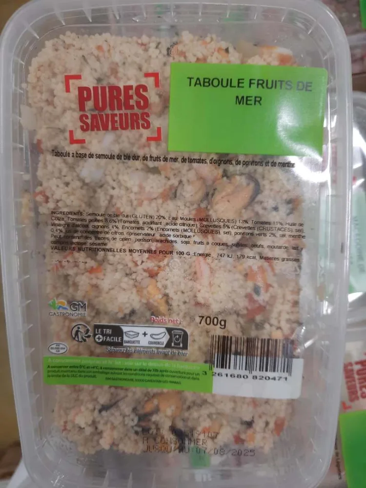 Taboule fruits de mer
