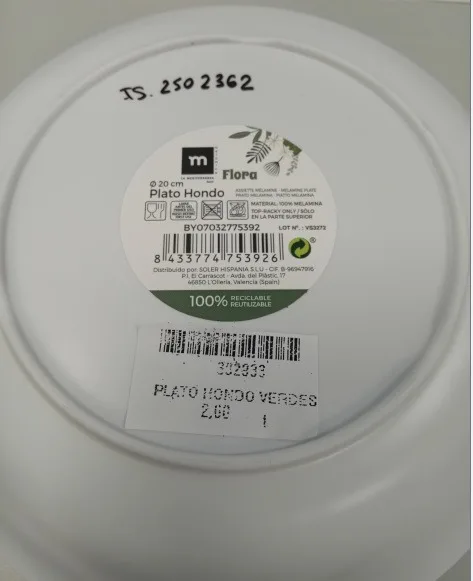 Plat en melamine et bol en melamine