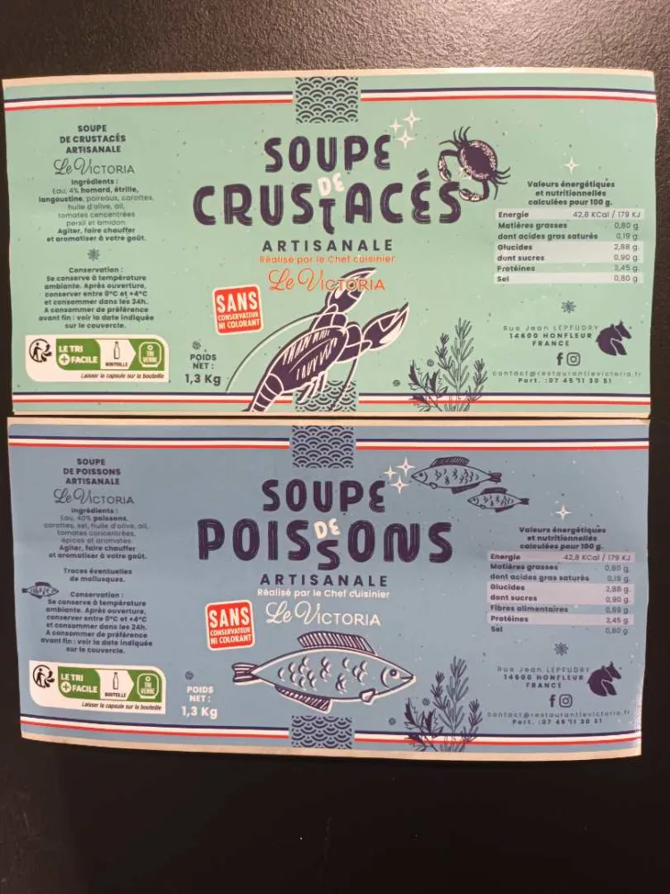 Soupe de poissons ou de crustaces artisanale réalisé par le chef cuisinier le victoria