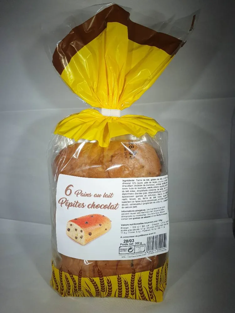 6 pains au lait pépites chocolat
