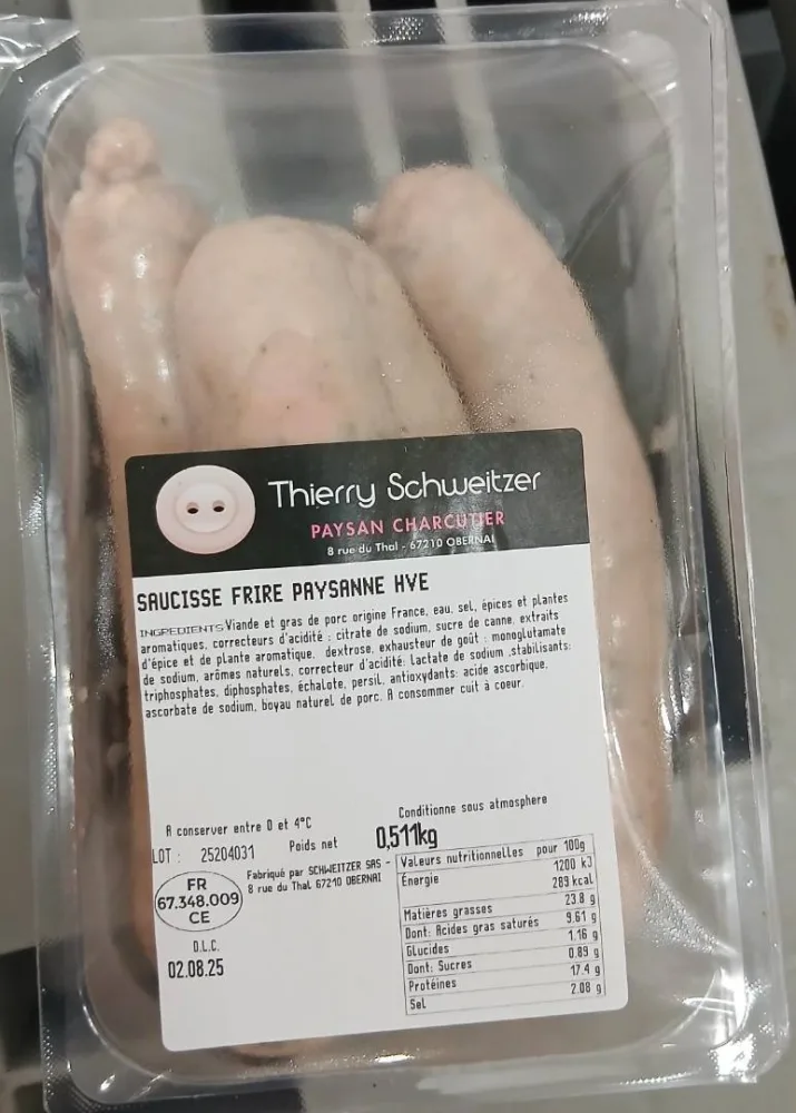 Frire paysanne 1.5kg sat 110g hve et frire paysanne 4p sat 100g hve