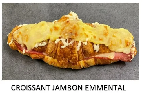 Croque monsieur et croissant jambon emmental