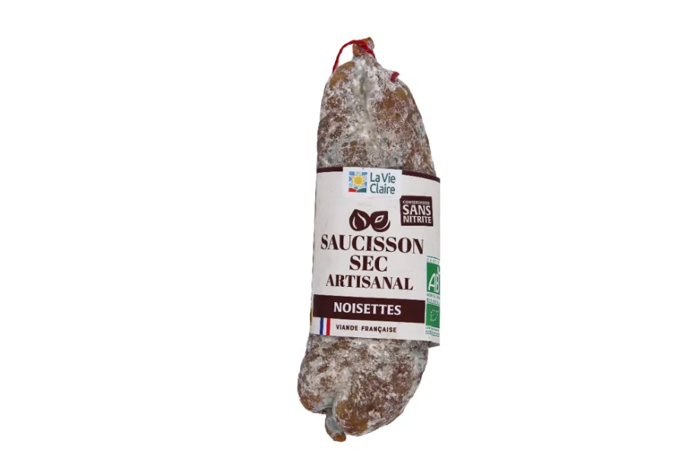 Saucisson sec sans nitrite 200g (nature et noisettes)