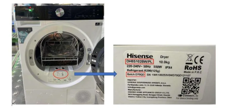 Atsaukums - Gorenje veļas žāvētāji (Hisense)