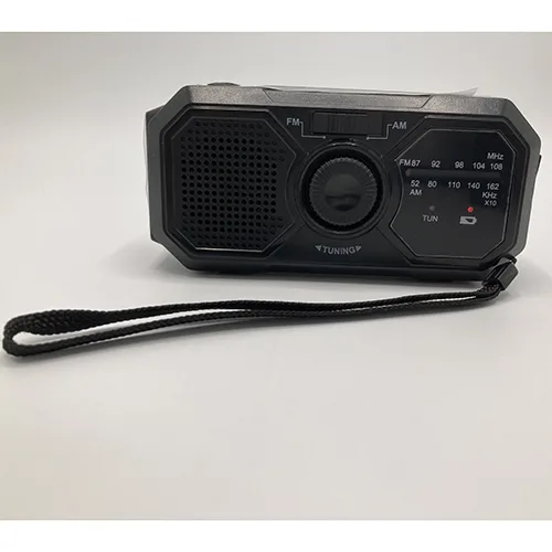 Solar-powered crank radio