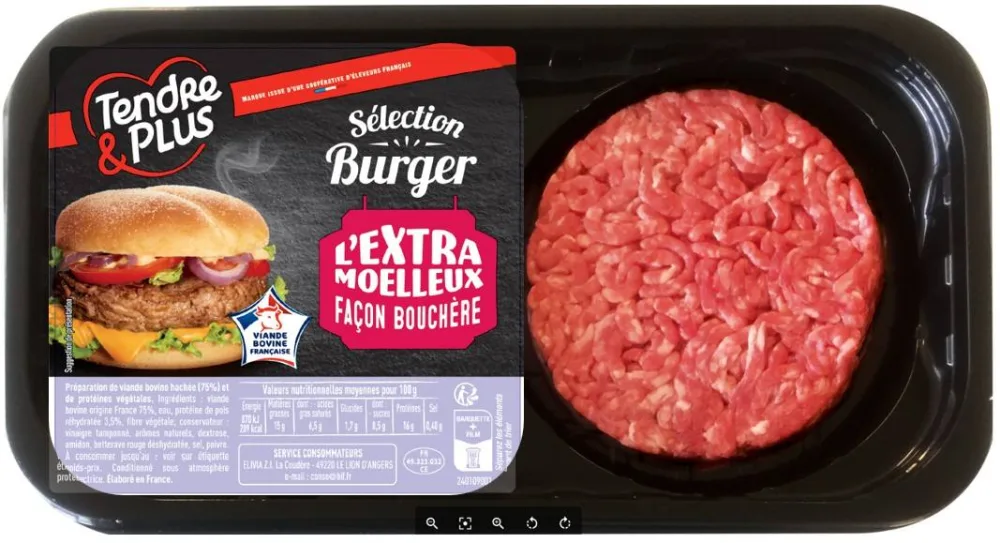 Steak haché 15%mg, préparation de viande hachée et steak haché 20%mg