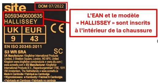 Bottines de sécurité marron (toutes pointures)