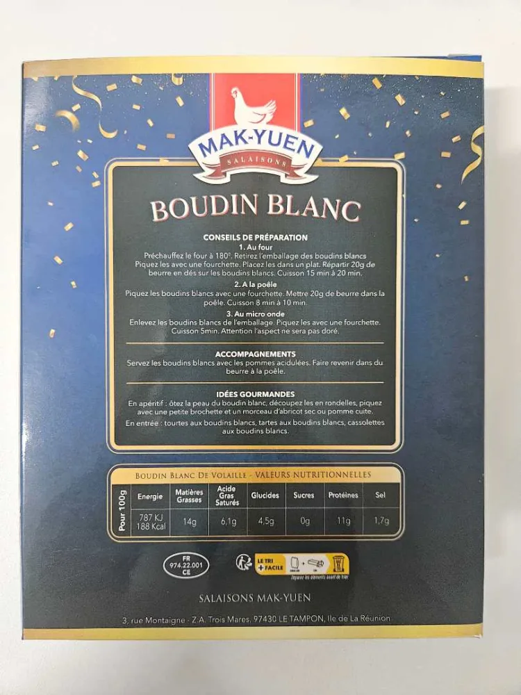 Boudin blanc volaille piment