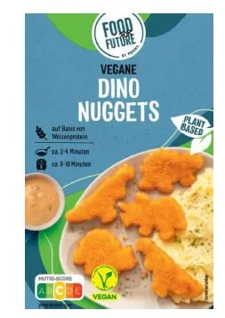 Food For Future Vegane Dino Nuggets, tiefgefroren, 250 Gramm Packung REWE Beste Wahl Vegane Dino Nuggets, tiefgefroren, 250 Gramm Packung