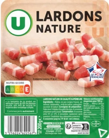 Lardons nature u - lardons u bio et allumettes fumées u