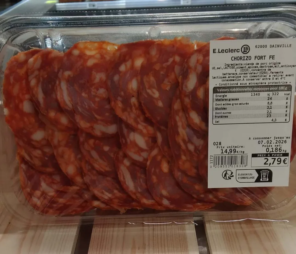 Charcuterie frais emballé par nos soins