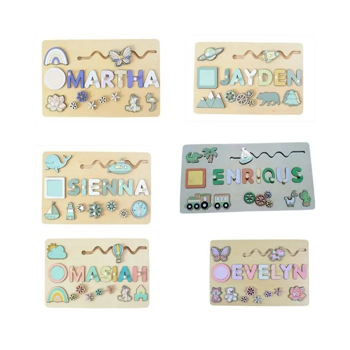 Puzzle en bois personnalisé avec prénom – cadeau éducatif et ludique