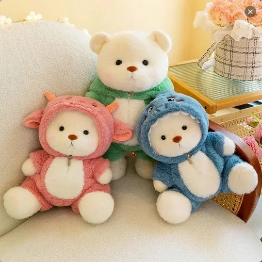 Kawaii bear , animaux en peluche, costume, poupée douce, cadeaux d'aniversaires et noel pour filles et garcons